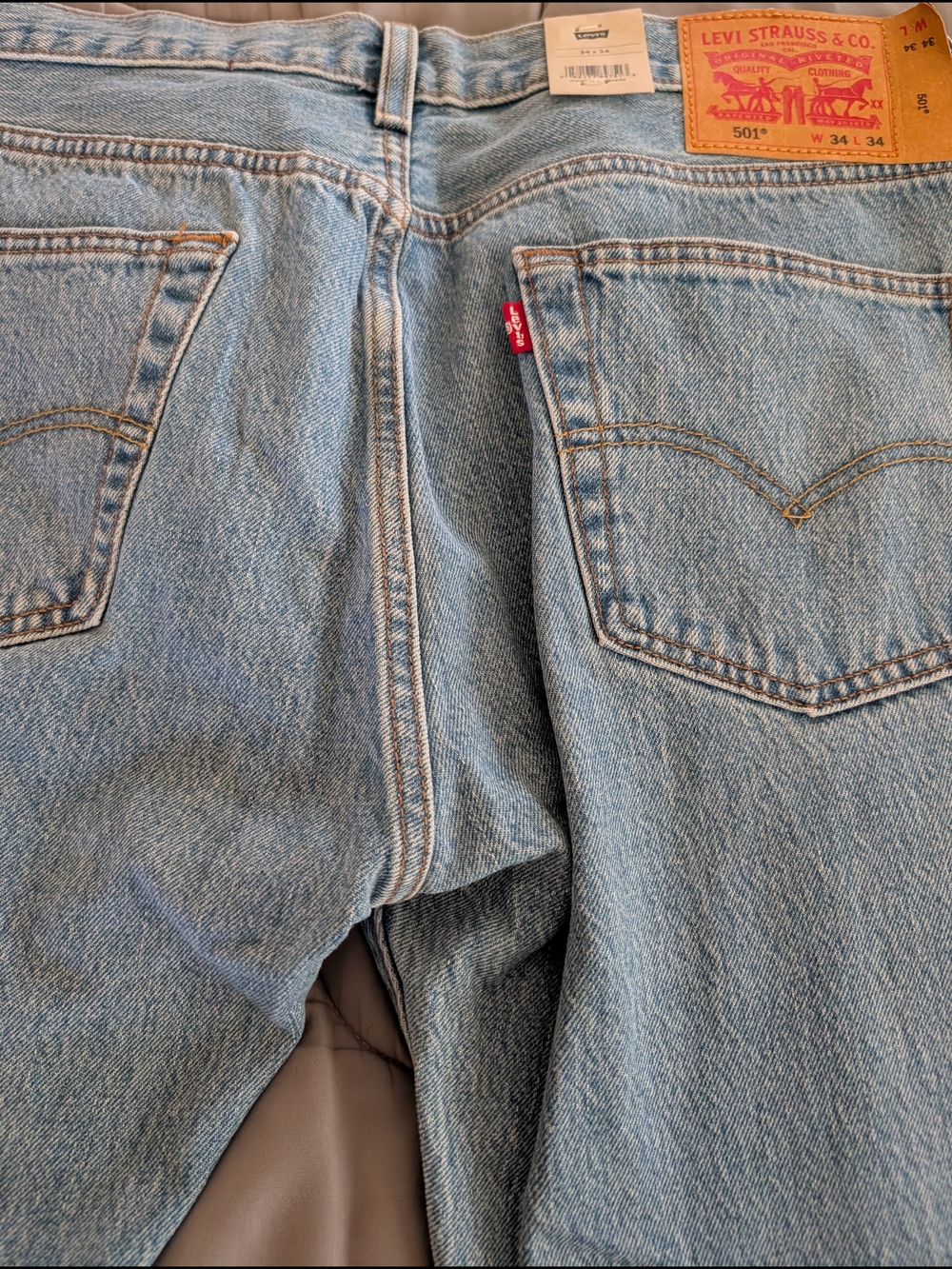 Levi's 501 Classic Straight Light Blue Jeans NWT